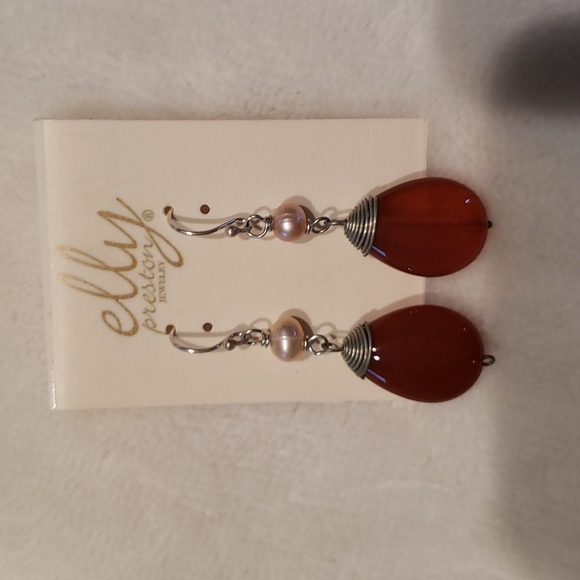 Autumn agate drop earrings - Picture 1 of 3